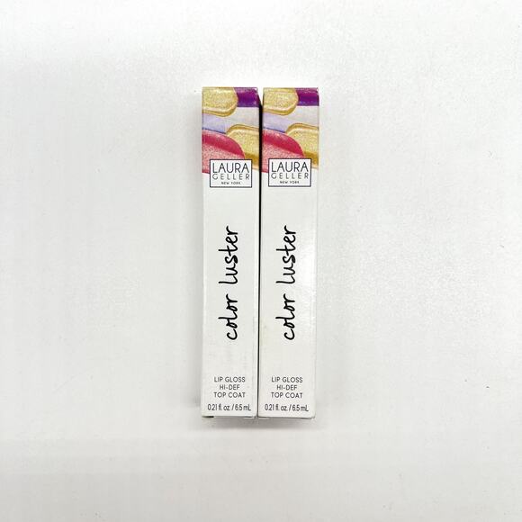 LAURA GELLER Color Luster Lip Gloss Diamond Dust Top Coat 0.21oz Set of 2 NEW - Picture 2 of 7